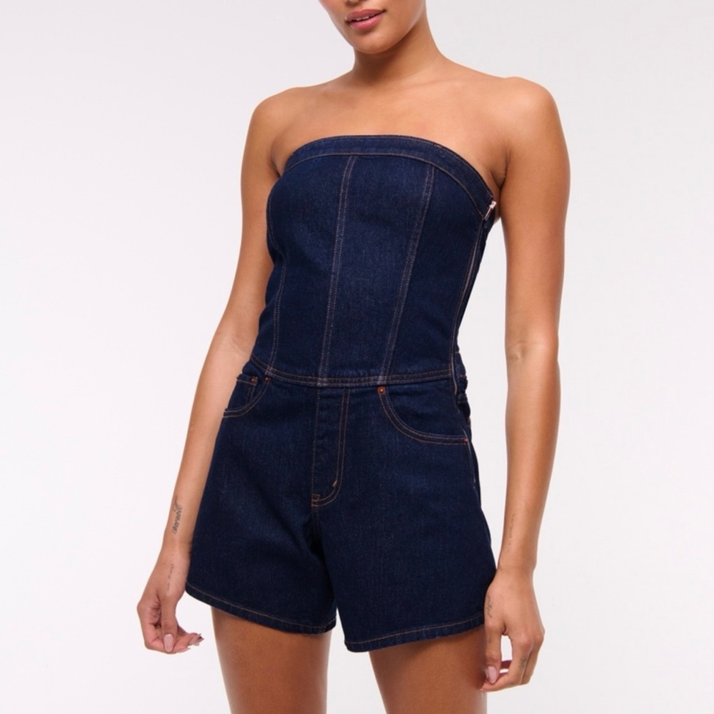 Abercrombie Strapless Denim Romper
